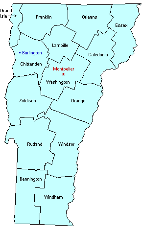 Vermont County Map